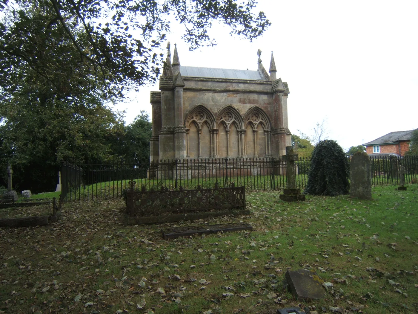 The Trafford Mausoleum in St Mary's churchyard, Wroxham, seen from the south