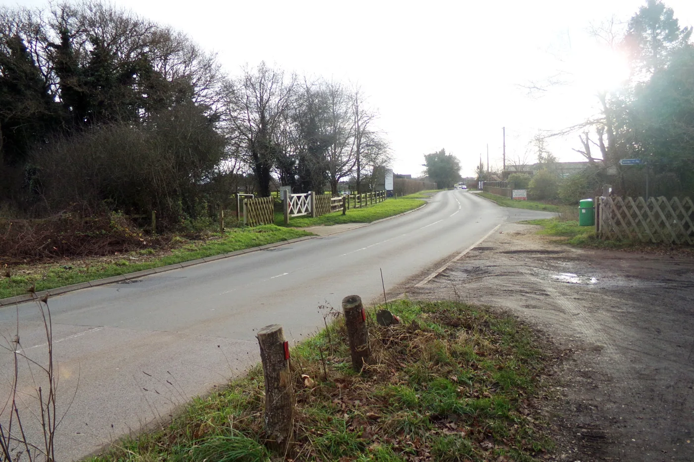 Fir Covert Road, Taverham. The application site is a field on this road beside the Broadland Northway roundabout; the photo does not show the site itself.